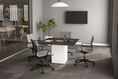 Modern Square Conference Table with Chairs